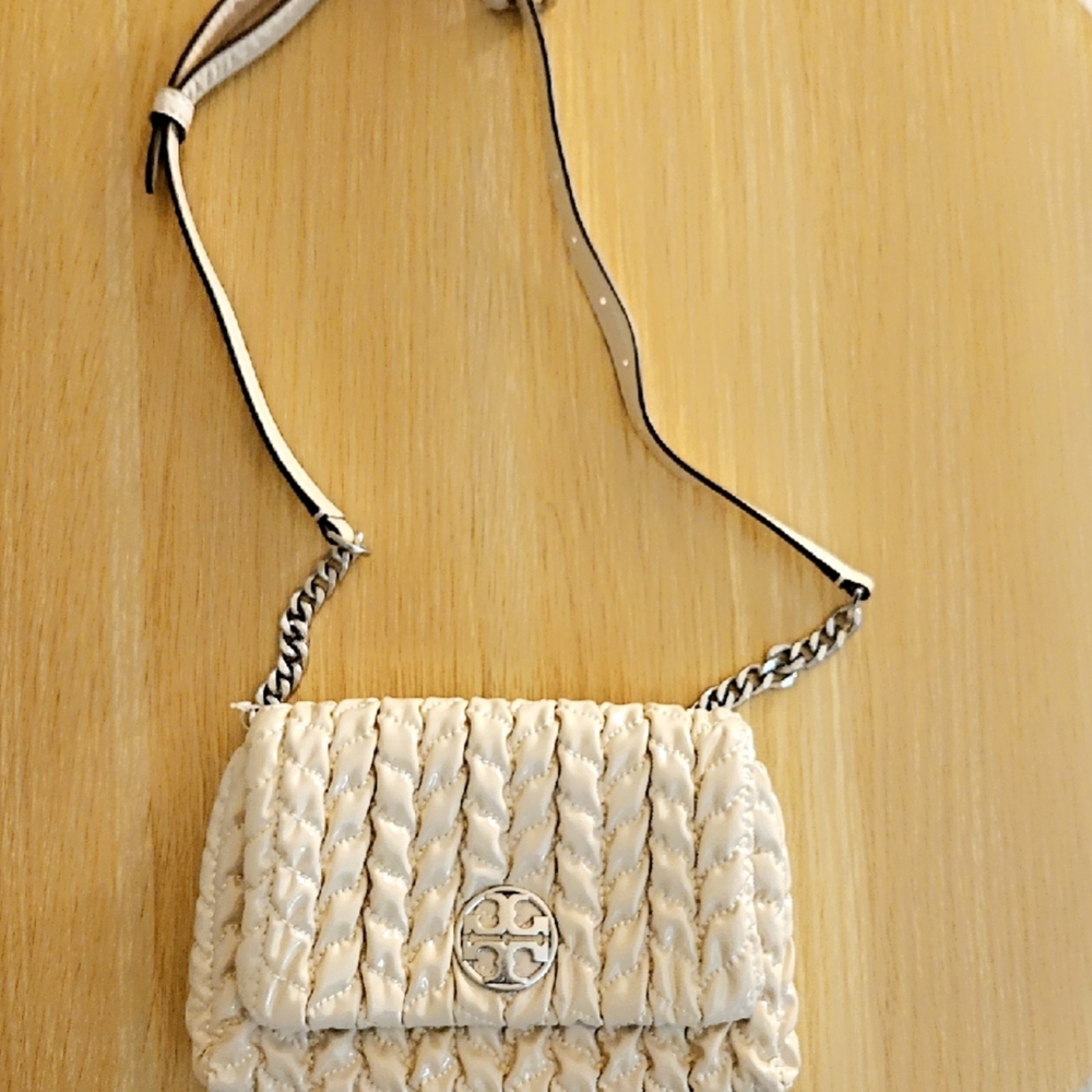 Tory Burch Cream Quilted Crossbody Bag
